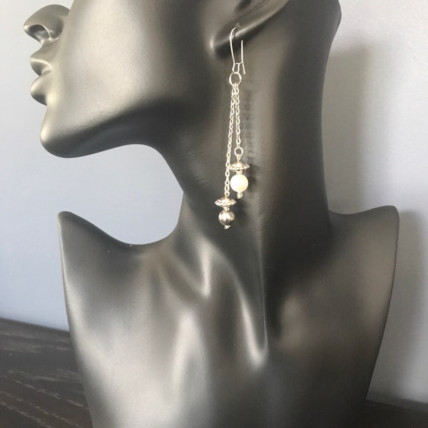 Silver Plated Chandelier Dangle Earrings - Elegant Chain Drop Earrings - Affordable Gift Under 20