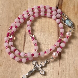 Handmade Gemstone Rosary: Baptism, First Communion, Confirmation Gift