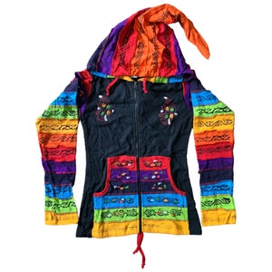 Hippie Wear Women’s Plain Black Printed Ribs Hoody
