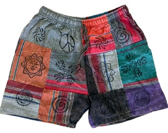Men's Beach Shorts Hippie Cotton Pants Handmade Boho Summer Outfit