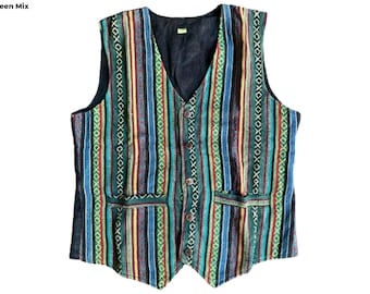 Men’s Cotton Waistcoat Gheri Cotton Hippie Boho Jacket