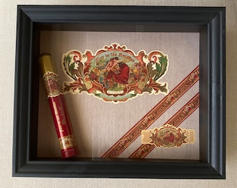 Cigar Tube Marken 3D Rahmen Mann Höhle Wand Dekor Tischkunst