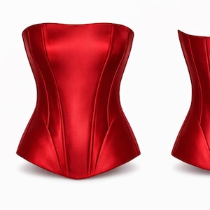 Strapless Straight Neck Corset Sewing Pattern PDF – XS to XL, Each Size Separate File, Seam Allowance Included, – Digital Download