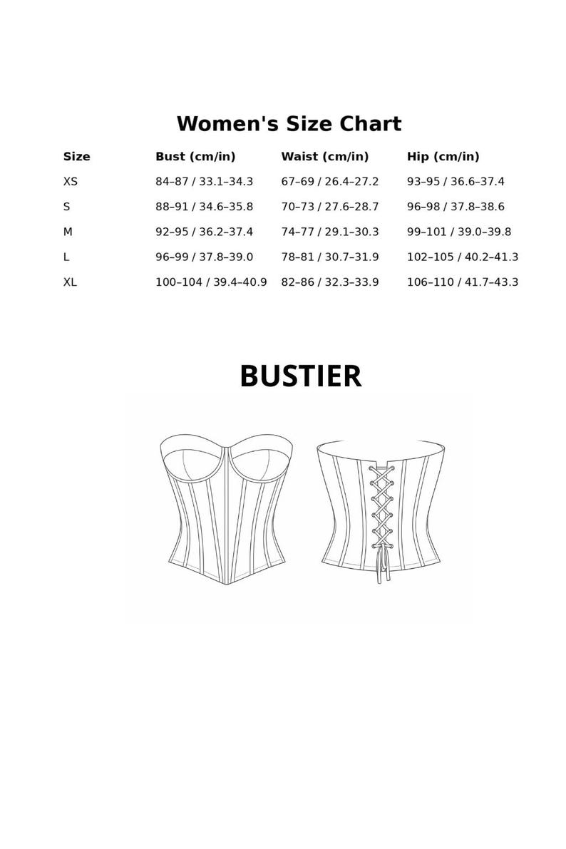 Bustier Sewing Pattern PDF XS–XL | Strapless Corset Pattern | Digital Bustier Pattern with 3-Piece Cups image 4
