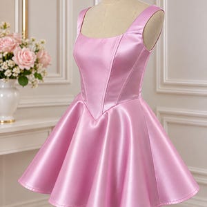 Rose Dress Sewing Pattern PDF | Square Neck Fit and Flare Mini Dress | Princess Seam Bodice | Digital Download XS-XL