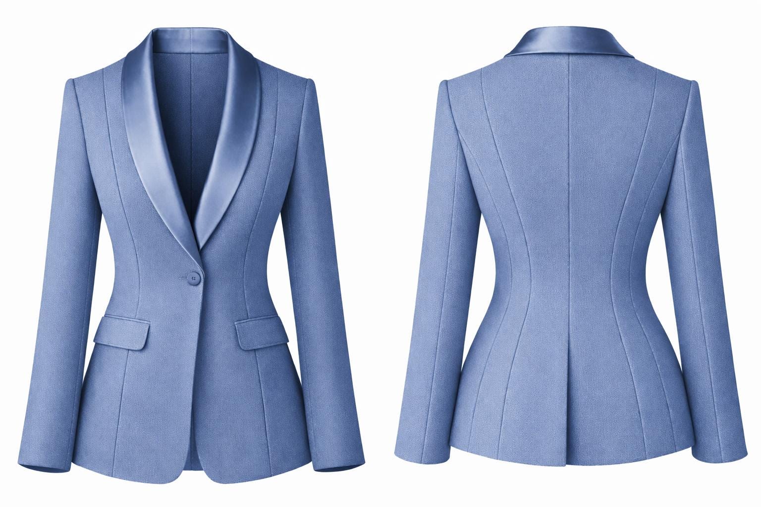 Blazer Elegante Da Donna Taglie Forti | Aperto Davanti Con Colletto Rialzato | Maniche Lunghe | Taglie M-3XL | Blu E Molti Altri Colori | Per Ufficio E Quotidiano