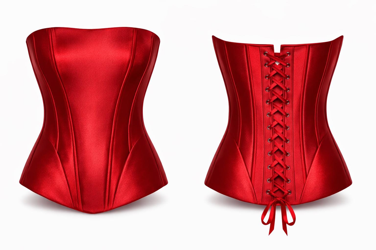 Strapless Straight Neck Corset Sewing Pattern PDF – XS to XL, Each Size ...