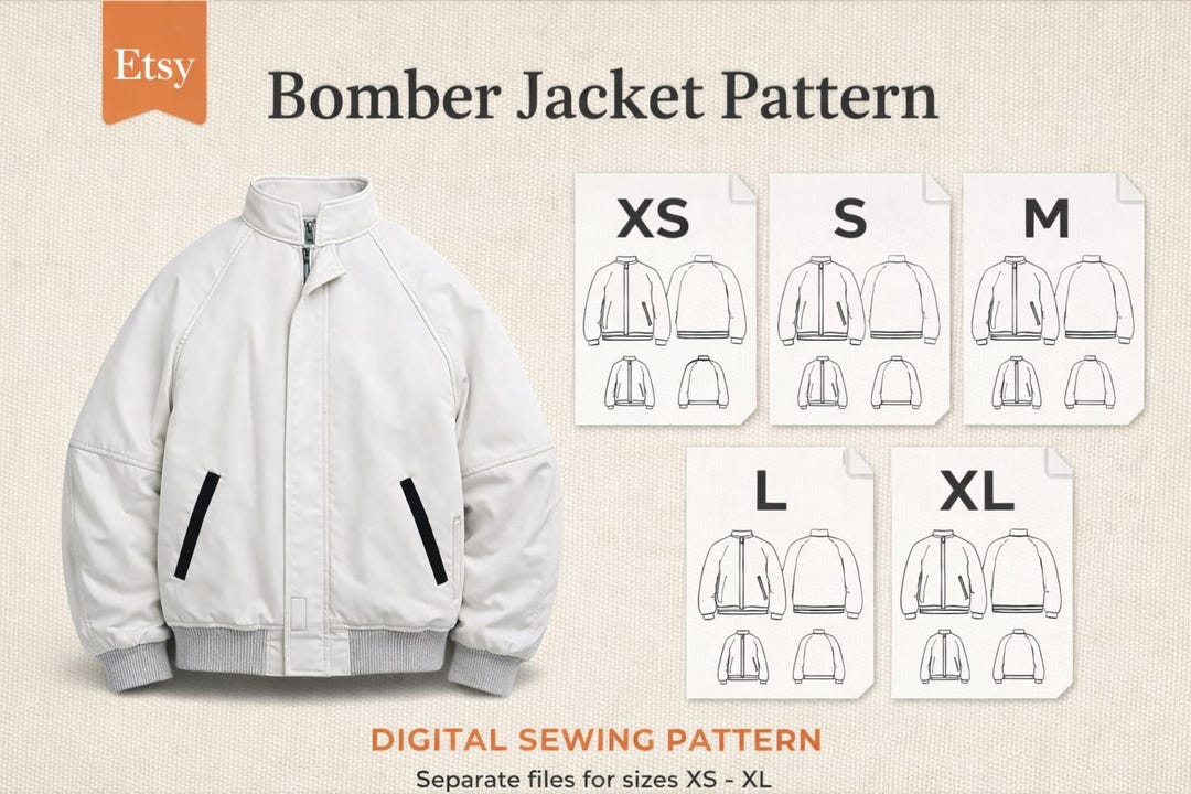 Women Bomber Jacket Sewing Pattern – Digital PDF Pattern (XS–XL) - Etsy