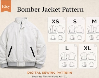 Women Bomber Jacket Sewing Pattern – Digital PDF Pattern (XS–XL)