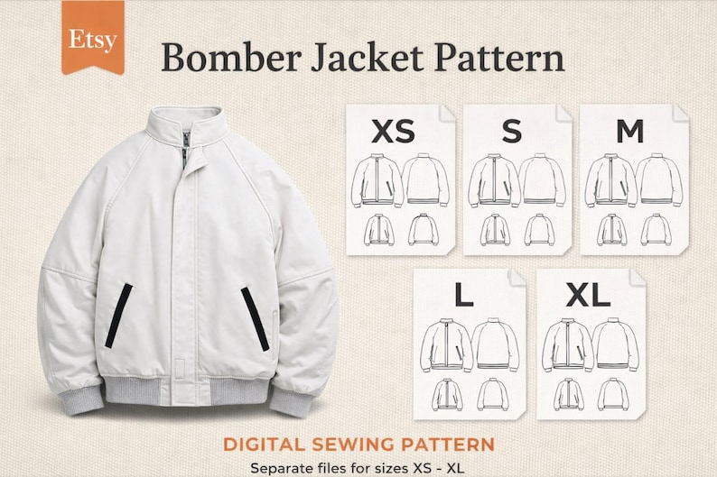 Women Bomber Jacket Sewing Pattern – Digital PDF Pattern (XS–XL) - Etsy