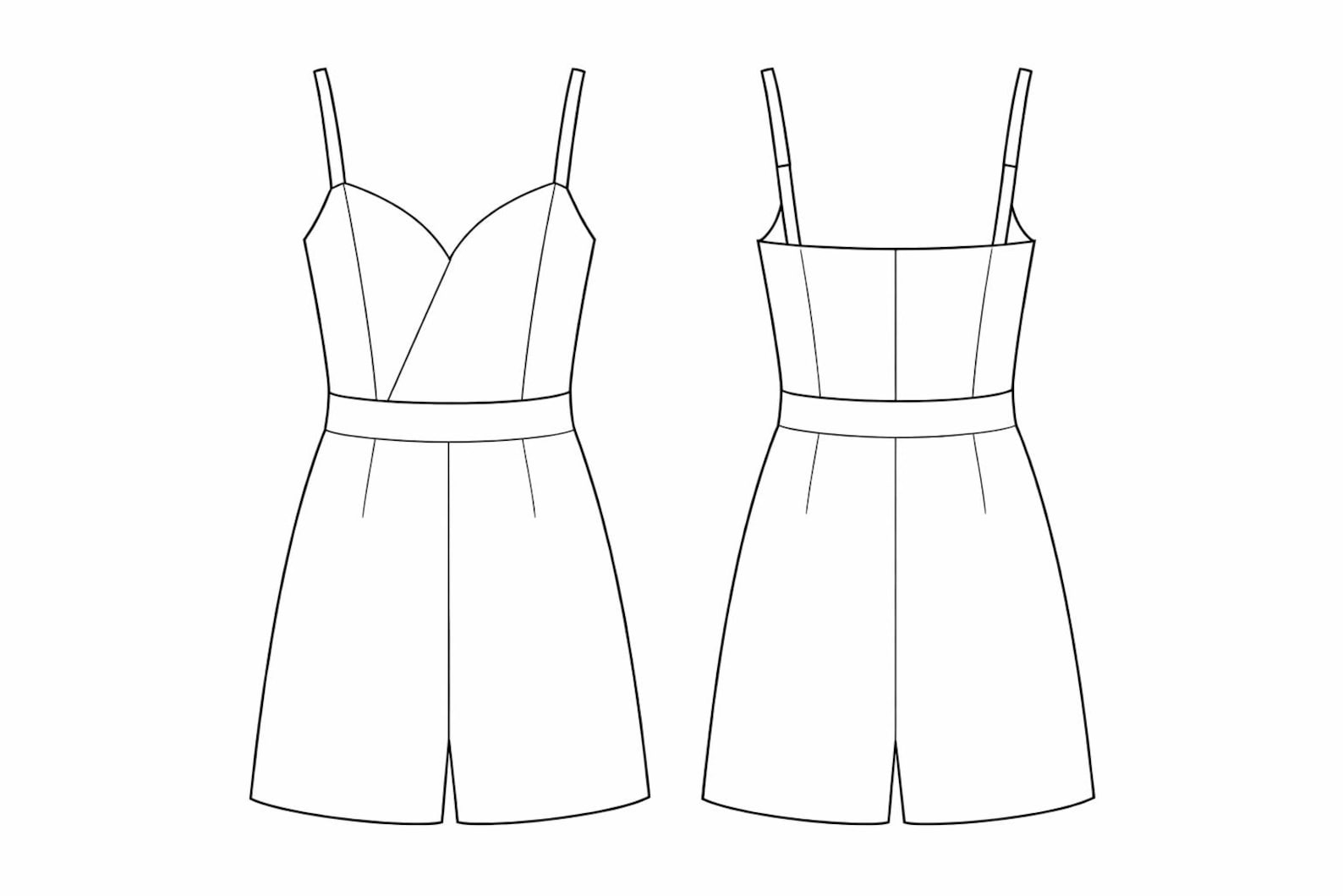 Women Romper Sewing Pattern PDF | Bustier Crossover Short Jumpsuit ...