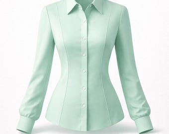 Fitted Women's Shirt Sewing Pattern | Princess Seam Shirt Pattern XS–XL | Digital PDF Pattern