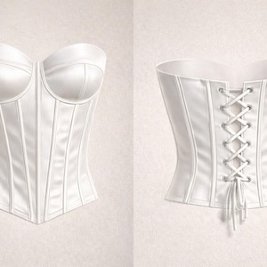 Bustier Sewing Pattern PDF XS–XL | Strapless Corset Pattern | Digital Bustier Pattern with 3-Piece Cups image 2