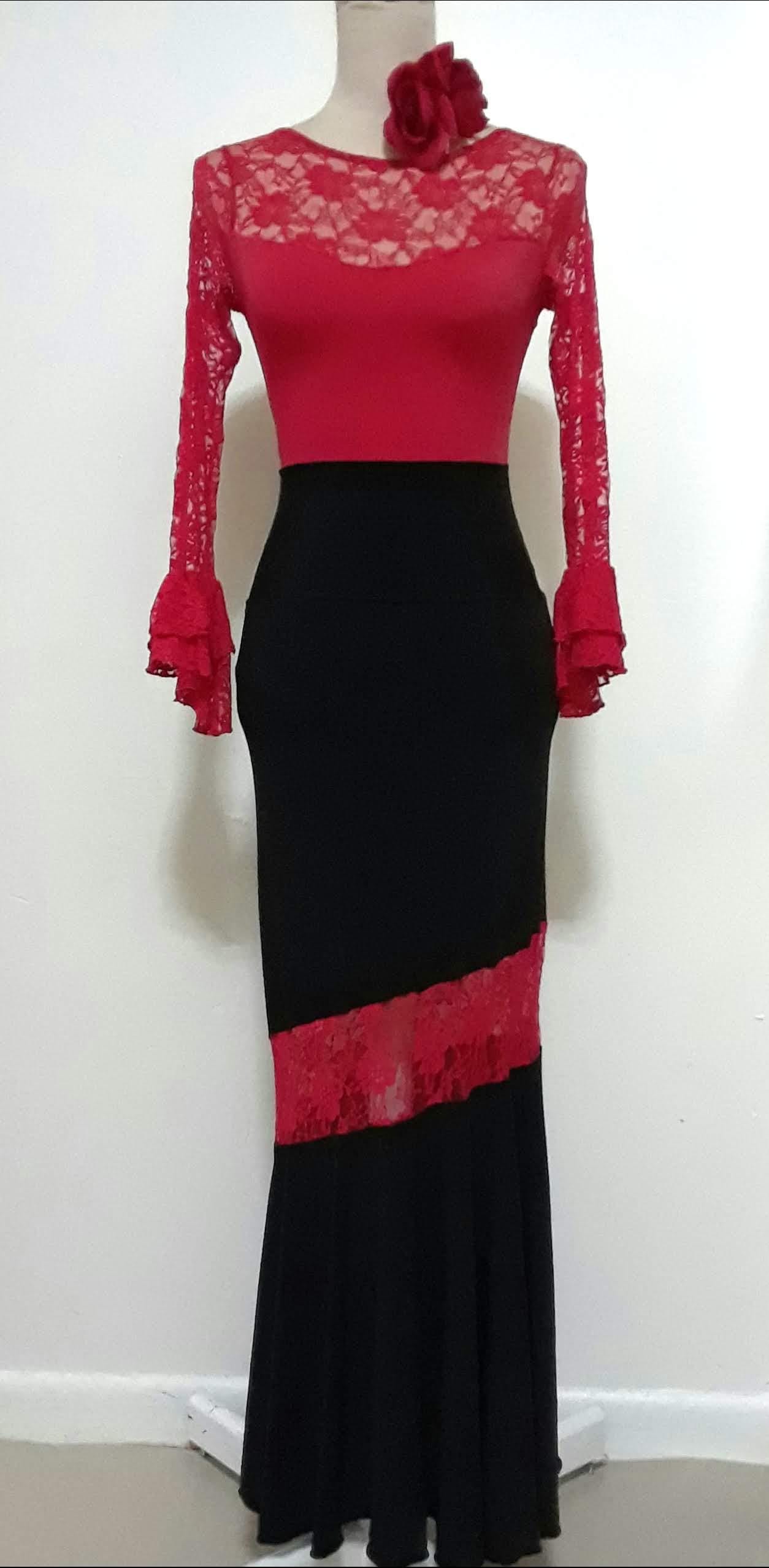 black and red flamenco dress Estrella Flamenco Dance Dress