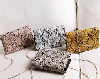 snake print side bag