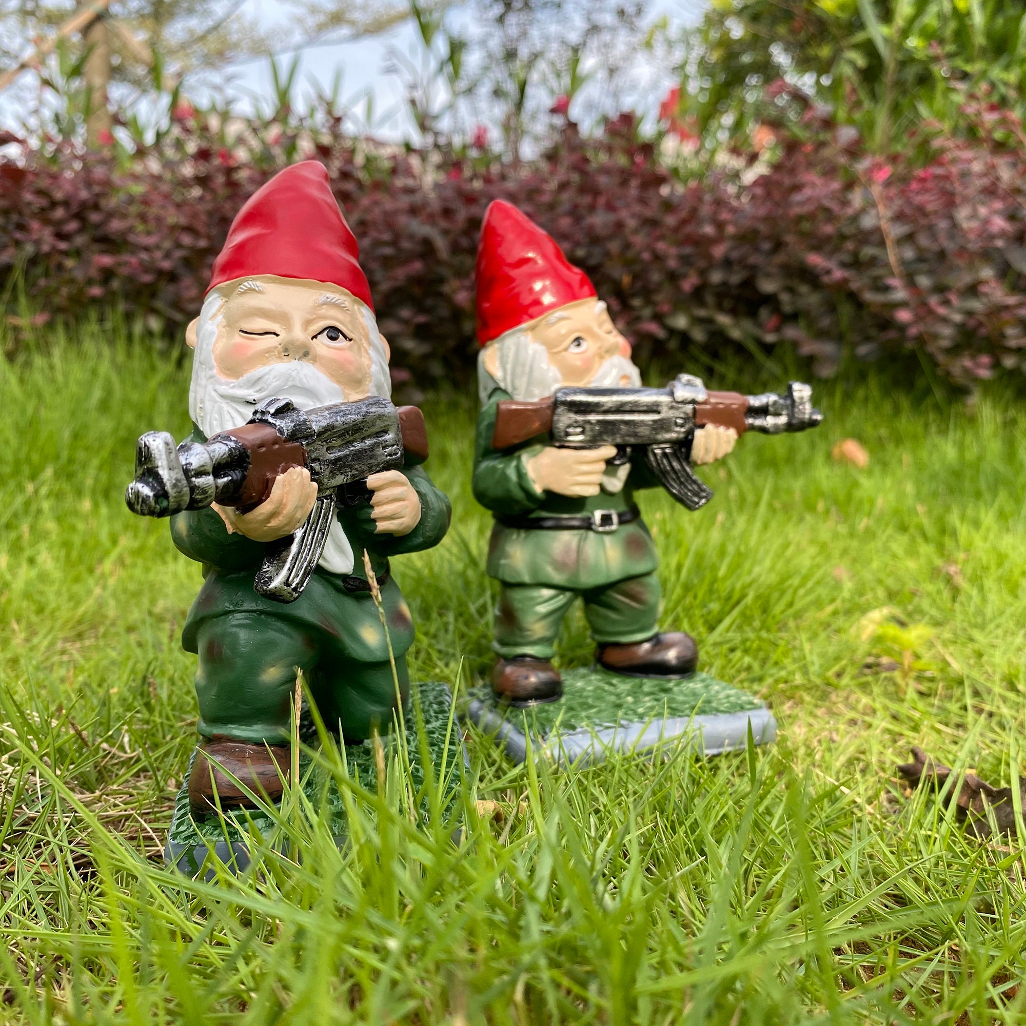 Funny Military Garden Gnome With Camouflage Uniform Resin Etsy Canada