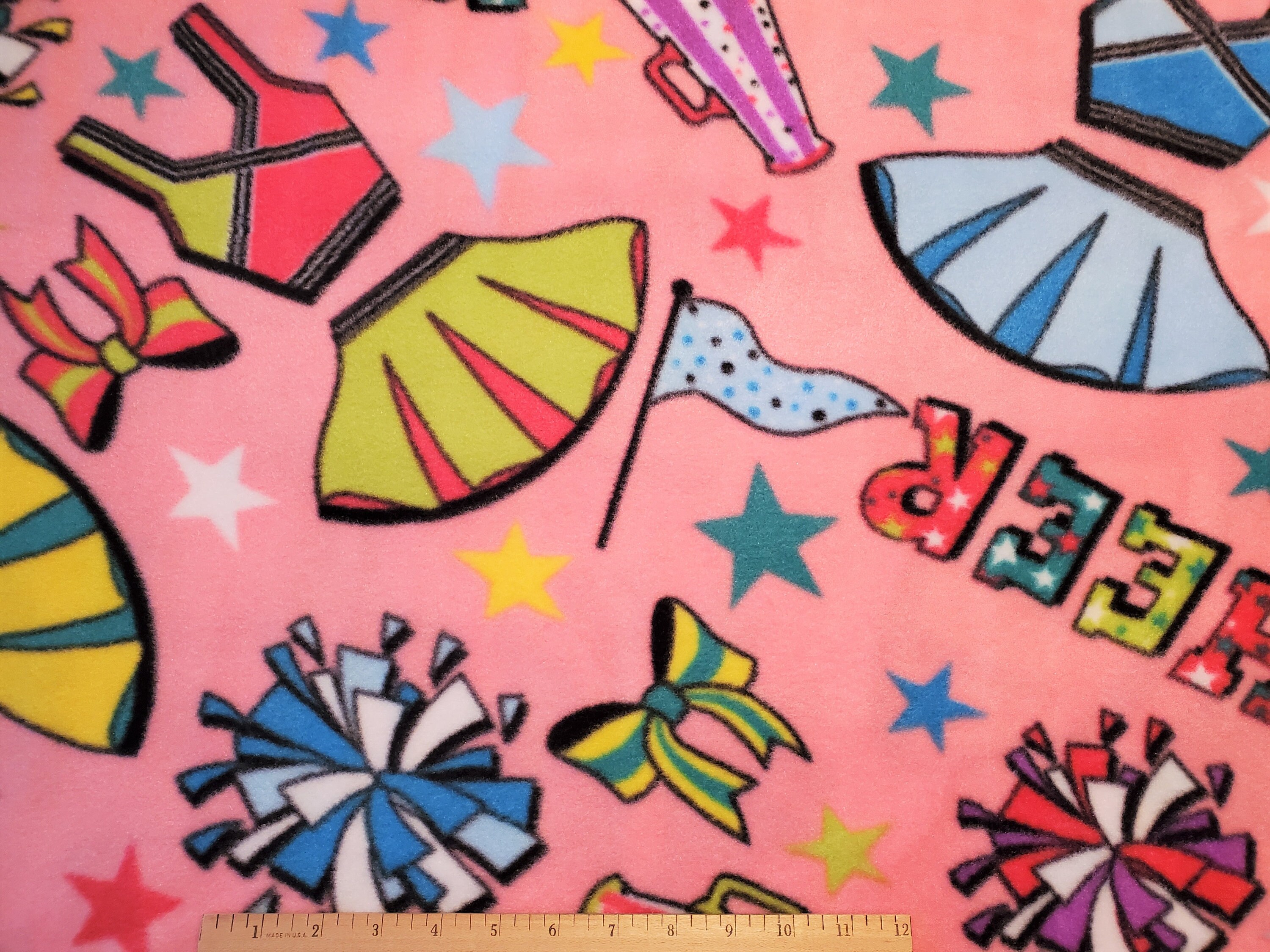 Cheerleading Fabric AntiPill FLEECE in Pink Sold by the Yard Etsy