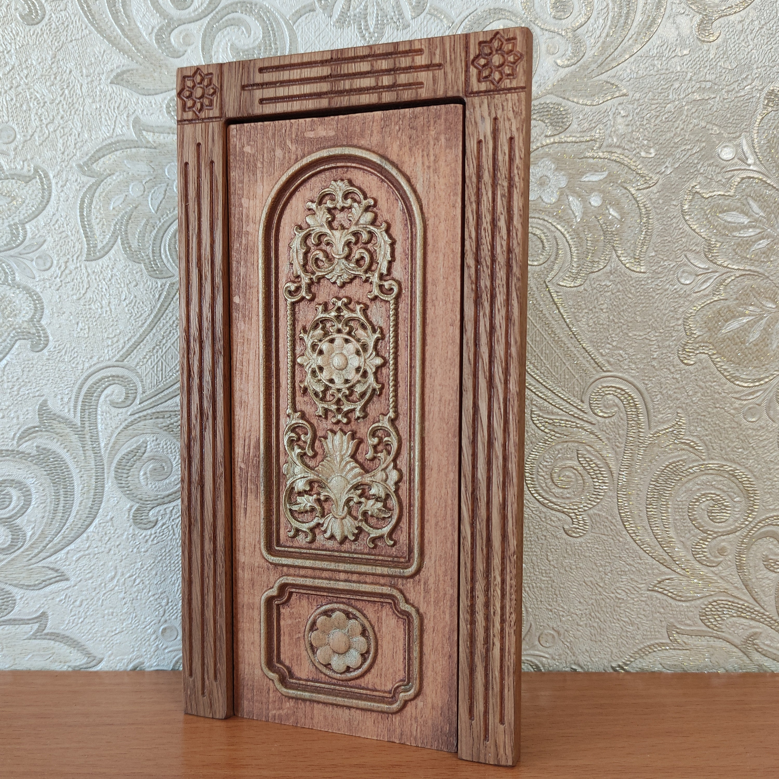1/12 miniature wooden entrance door interior door 06 Etsy