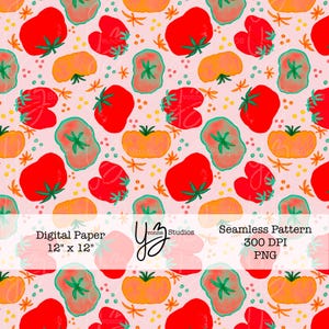 Papier numérique tomate transparente motif tomate rouge fond imprimable motif alimentaire pour scrapbooking et travaux manuels cuisine impression art végétarien