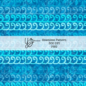 Abstract Ocean Wave Seamless Pattern Blue Sea Digital Paper Hand Drawn Water Texture Ocean Background Clipart Download Beach Theme Art