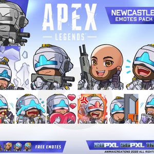 Newcastle Apex Legends Emotes, Newcastle Apex Legends Chibi, Apex Legends Emotes - Emotes for Twitch, Discord and Youtube Channel.