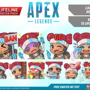 Lifeline Apex Legends Emotes, Lifeline Apex Legends Chibi, Apex Legends Emotes - Emotes for Twitch, Discord and Youtube Channel.