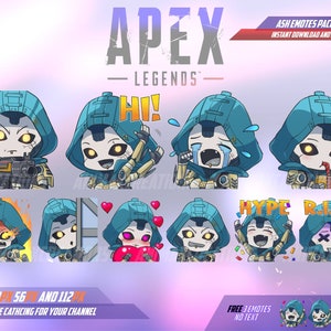 Ash Apex Legends Emotes, Ash Apex Legends Chibi, Apex Legends Emotes - Emotes for Twitch, Discord and Youtube Channel.