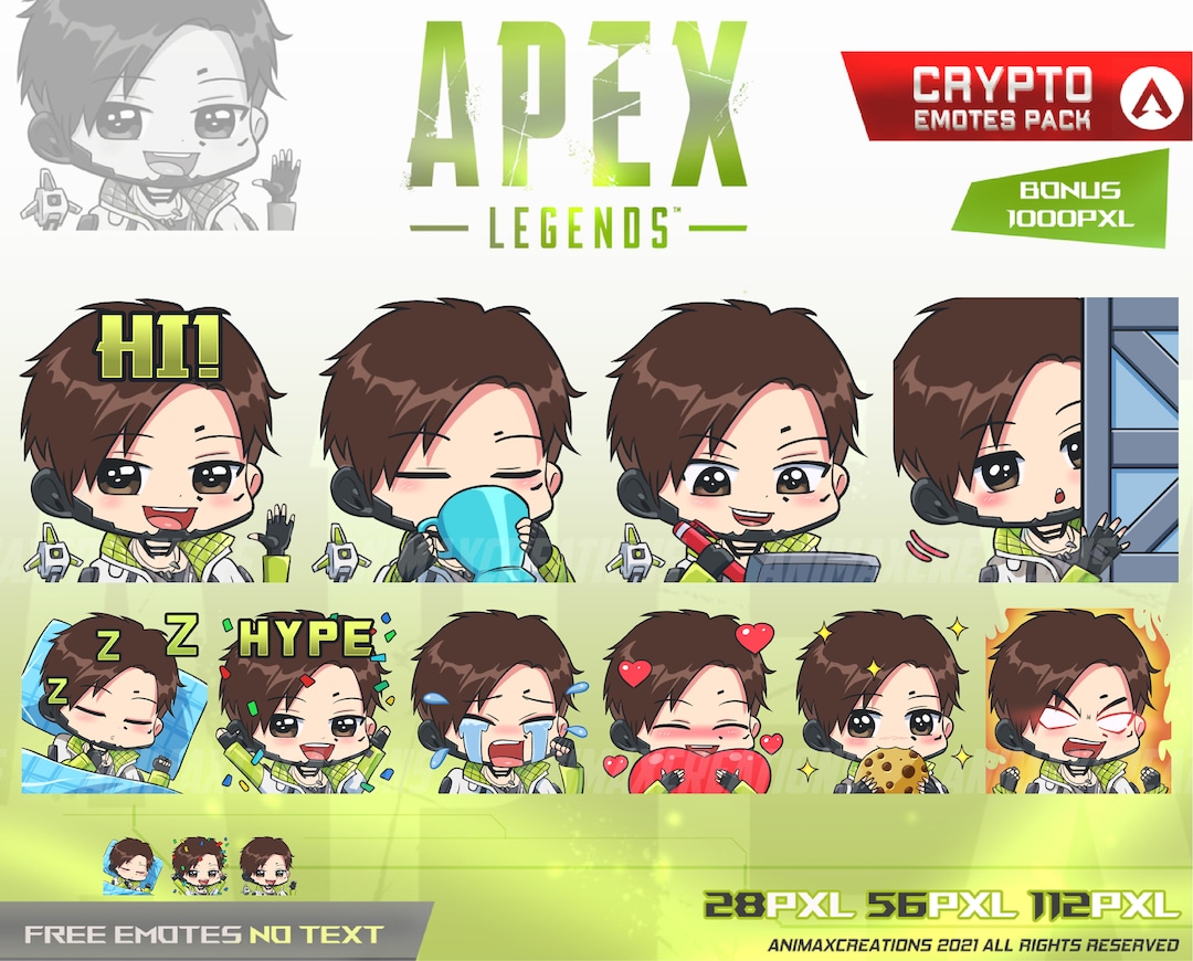 Crypto Apex Legends Emotes, Crypto Apex Legends Chibi, Apex Legends Emotes  - Emotes für Twitch, Discord und Youtube Channel. - Etsy.de