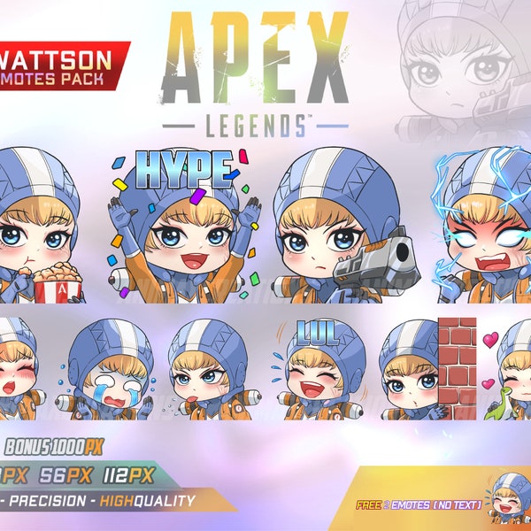 Wattson Apex Legends Emotes, Wattson Apex Legends Chibi, Apex Legends Emotes - Emotes for Twitch, Discord and Youtube Channel.