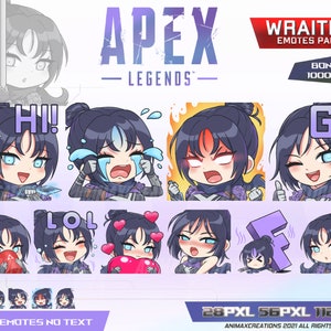 Wraith Apex Legends Emotes, Wraith Apex Legends Chibi, Apex Legends Emotes - Emote per il tuo chsnnel.