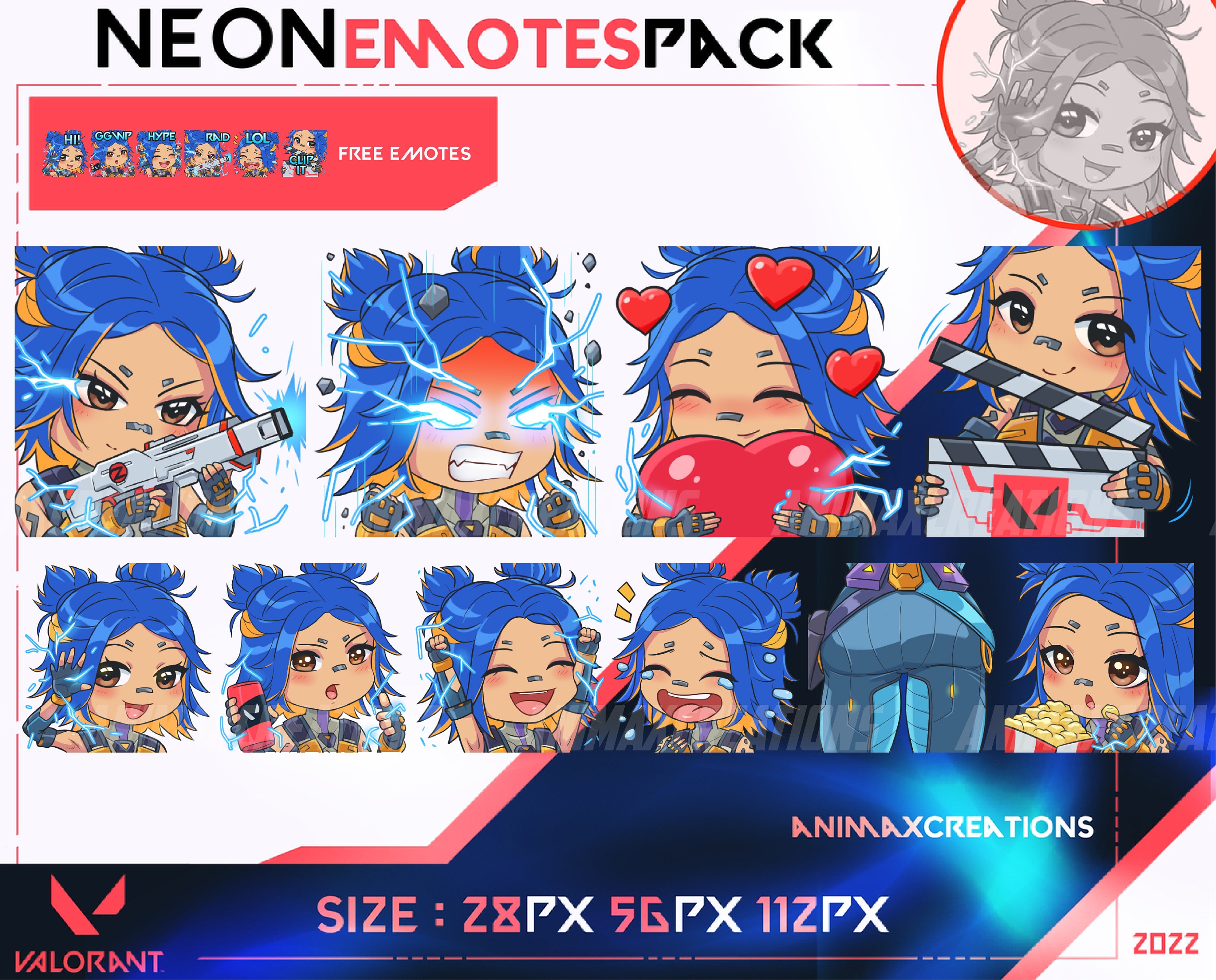 Neon Valorant Emotes Neon Valorant Chibi Valorant Emotes