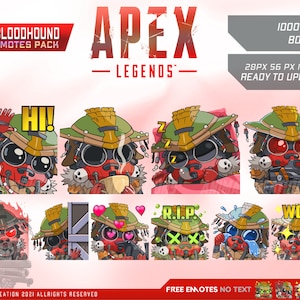 Bloodhound Apex Legends Emotes, Bloodhound Apex Legends Chibi, Apex Legends Emotes - Emotes for Twitch, Discord and Youtube Channel.
