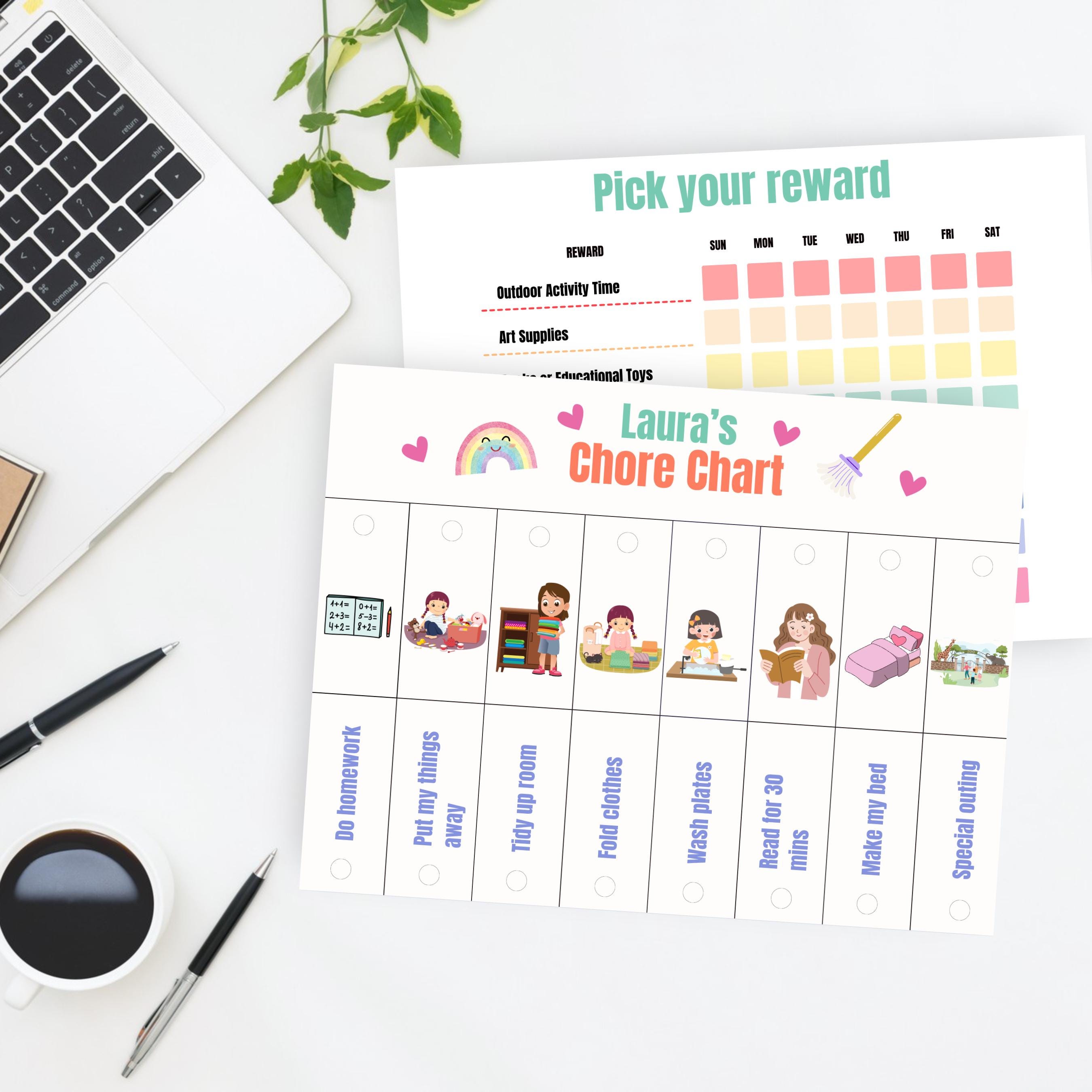 File Folder Routine Chart Kids Kids Flip Routine Chart | Printable and Editable Toddler Chore Chart ...