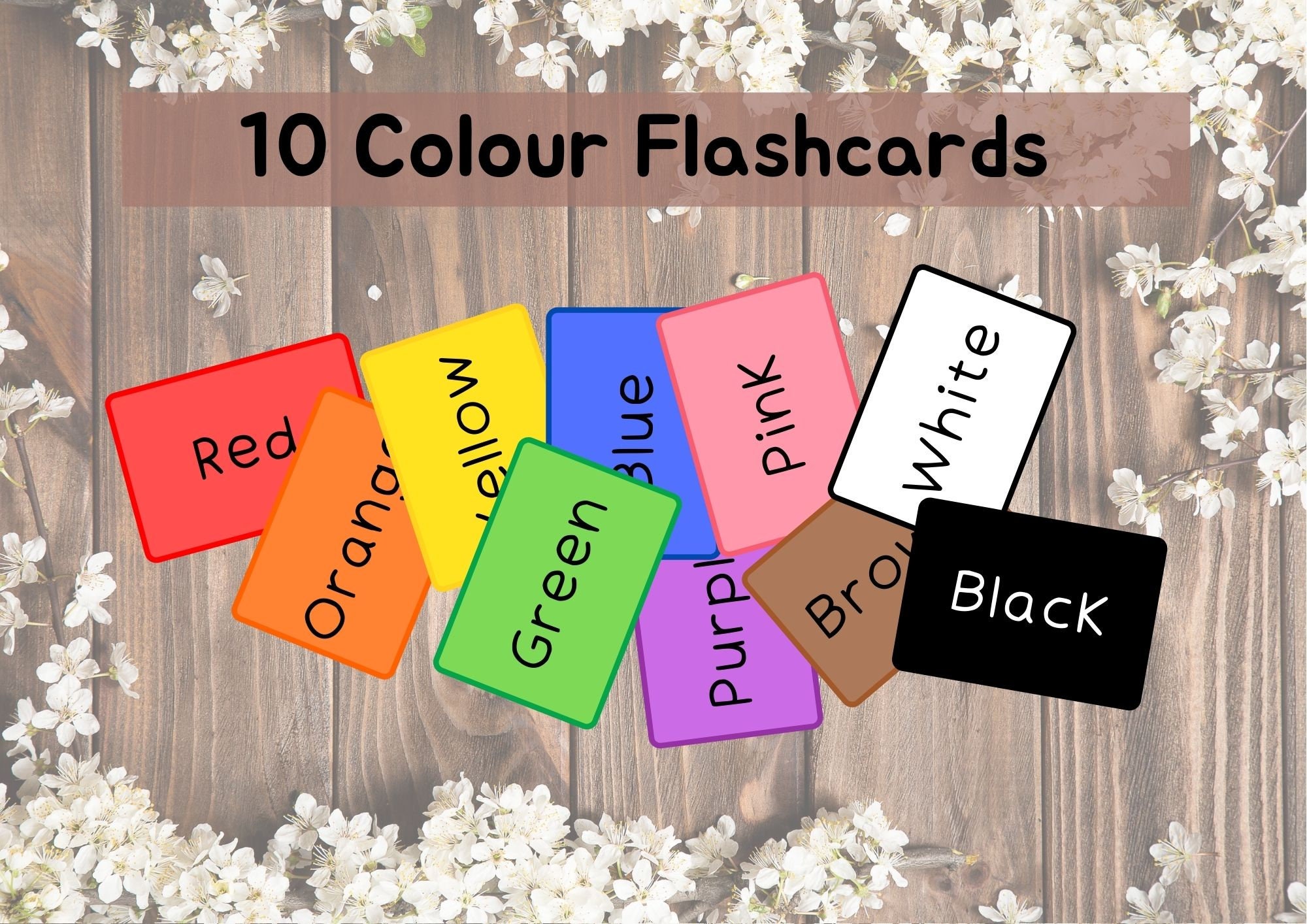 Printable ESL Props 10 Colour Flashcards. INSTANT Etsy