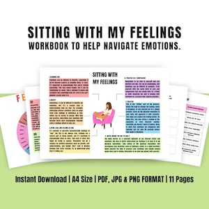 Sitting With My Emotions Workbook | Emotional Regulation, CBT For Kids With ADHD, Coping Skills To Manage Your Mental Health Resource