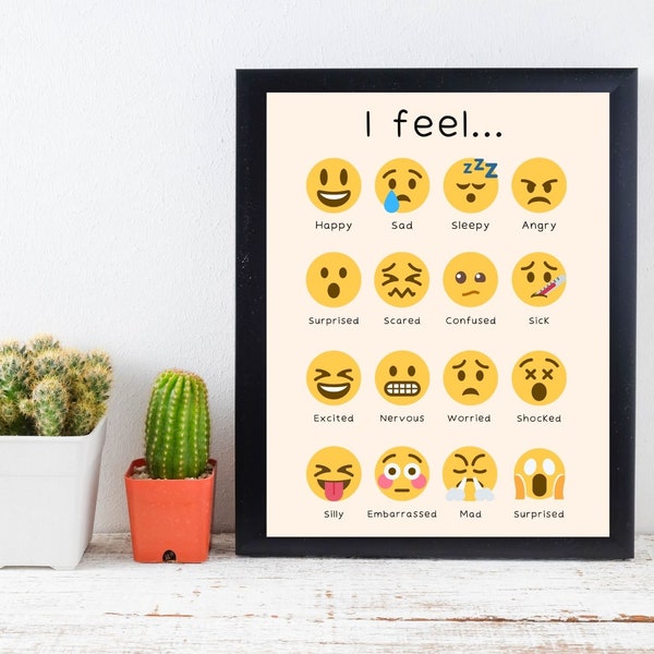 Printable ESL props -- 1 Emotions Poster (A4). **INSTANT DOWNLOAD**