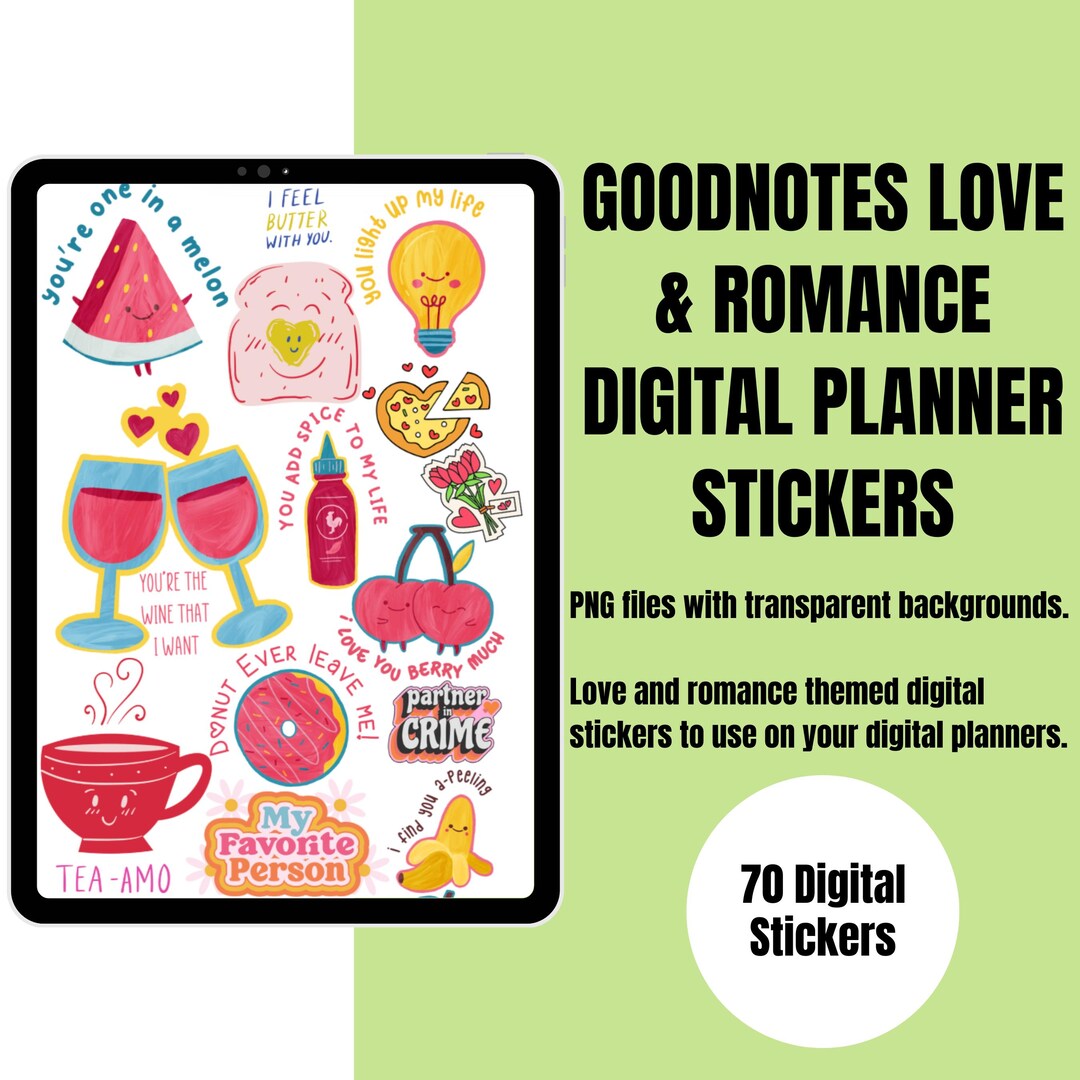 Digital Planner Stickers | Cute Love-themed Stickers for Goodnotes ...