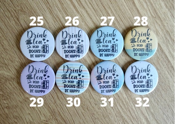 Book Lover Button Badges: Slogan Pin Badges (25mm) - Etsy