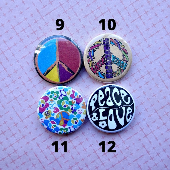 Peace Badge, Peace Pin, Love and Peace, Love Badge, Love Pin