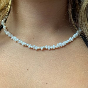 Natural Freshwater Seed Pearl Necklace | Sterling Silver Lobster Lock 925 | Freshwater Pearls | Seed Pearls | Bridal Gifts |