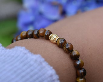 Natural Tiger Eye Beaded Bracelet | Tiger Eye | Stylish Beads | Natural Beads |