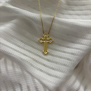 Gothic Outline Cross Necklace | Sterling Silver 925
