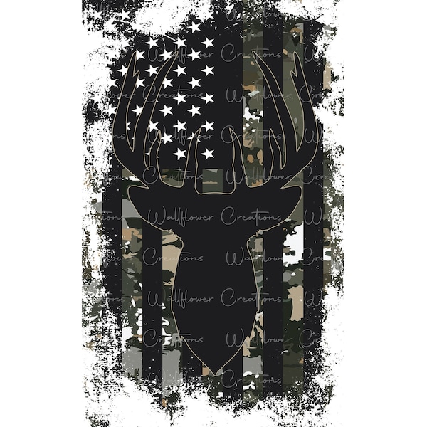 Deer Camo Flag, Hunting Sublimation Design (PNG ONLY)