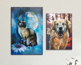 Custom pet portrait dog portrait cat portrait animal portrait commission painting