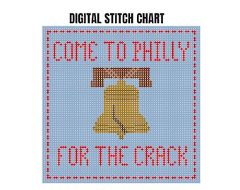 needlepoint canvas pattern, digital stitch chart, cross stitch download, its always sunny in philadelphia, liberty bell, crude needlepoint