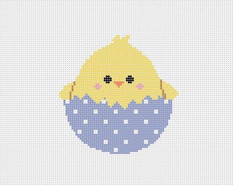 easter needlepoint canvas, cute baby chick, easter egg ornaments, personalized easter basket gifts for grandchild