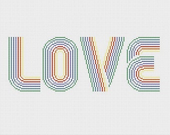 hand painted needlepoint canvas, pride month decor, lgbtq ally, rainbow pride, gay rights gift, queer gift, love, christmas ornament