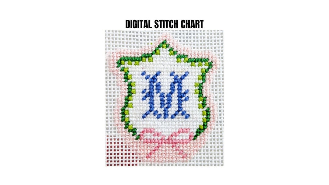 Needlepoint Alphabet Chart, Personalized Monogram, Needlepoint Pattern