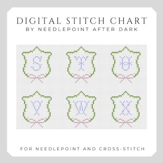 needlepoint chart pattern, Beginner Needlepoint canvas alphabet, personalized monogram,  monogram svg wedding, grandmillenial