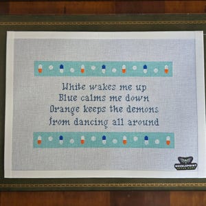 funny needlepoint pillow with sayings, reno 911, handpainted needlepoint canvas sayings, needlepoint gifts image 5